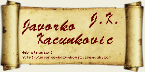 Javorko Kačunković vizit kartica